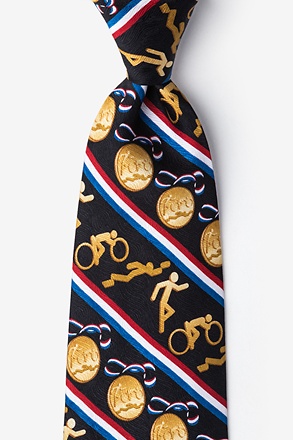 Triathalon Medal Black Tie