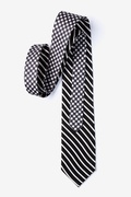 Two Sided Stripe and Check Black Tie Photo (1)