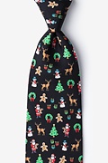 Very Merry Black Extra Long Tie Photo (0)