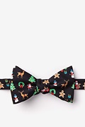 Very Merry Black Self-Tie Bow Tie Photo (0)