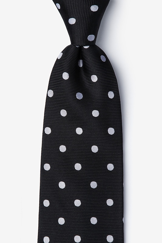 White Polka Dot Extra Long Tie