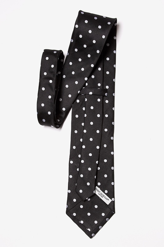 Black Silk White Polka Dot Tie