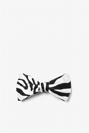 Zebra Print Black Bow Tie For Infants