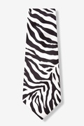 Zebra Print Black Extra Long Tie Photo (0)