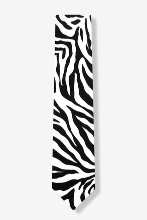 _Zebra Print Black Skinny Tie_