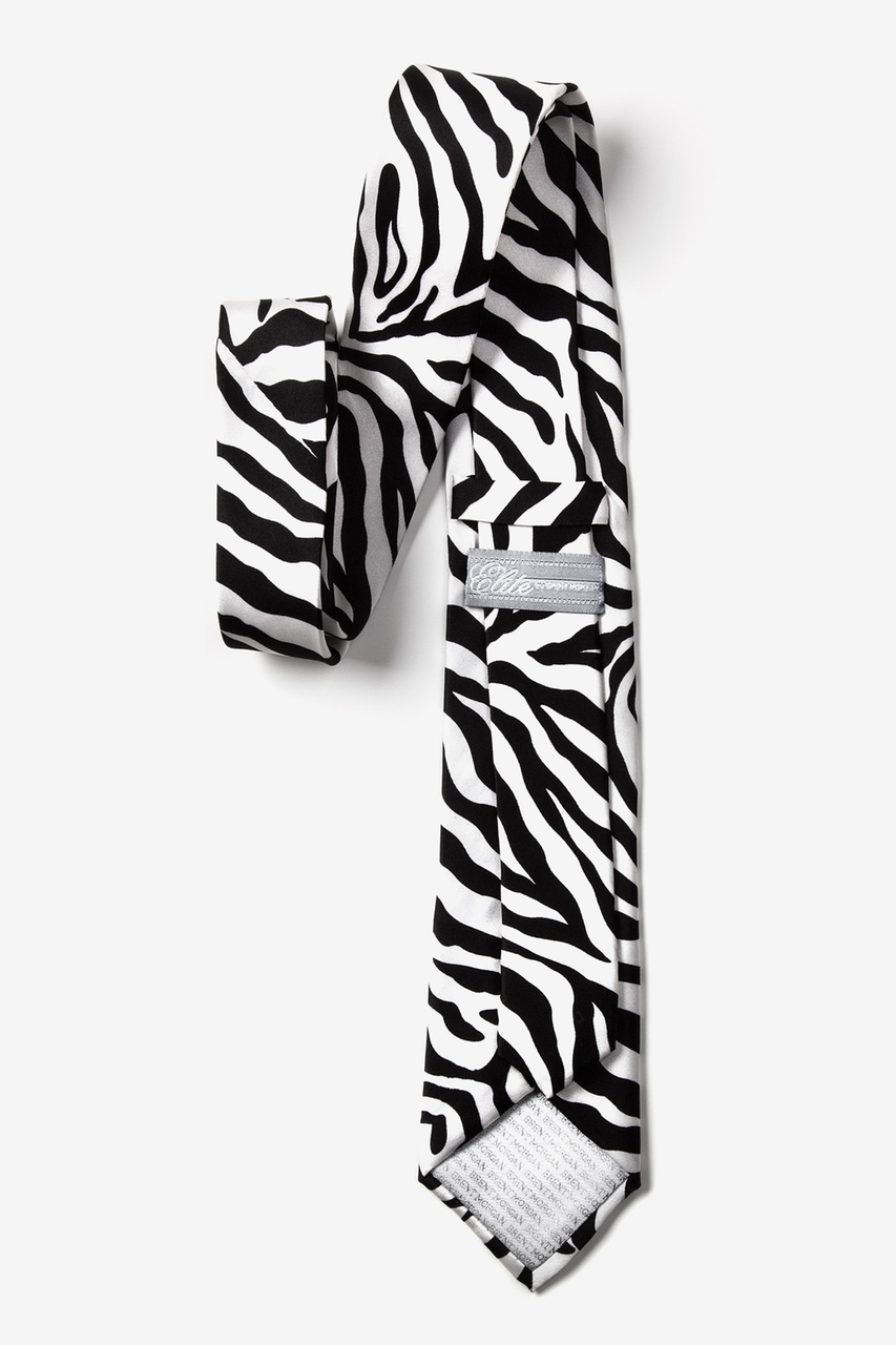Zebra Print Black Skinny Tie Photo (1)