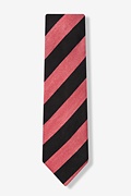 Black and Coral Rotterdam Stripe Tie Photo (1)