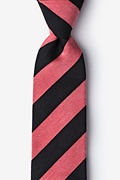 Black and Coral Rotterdam Stripe Tie Photo (0)