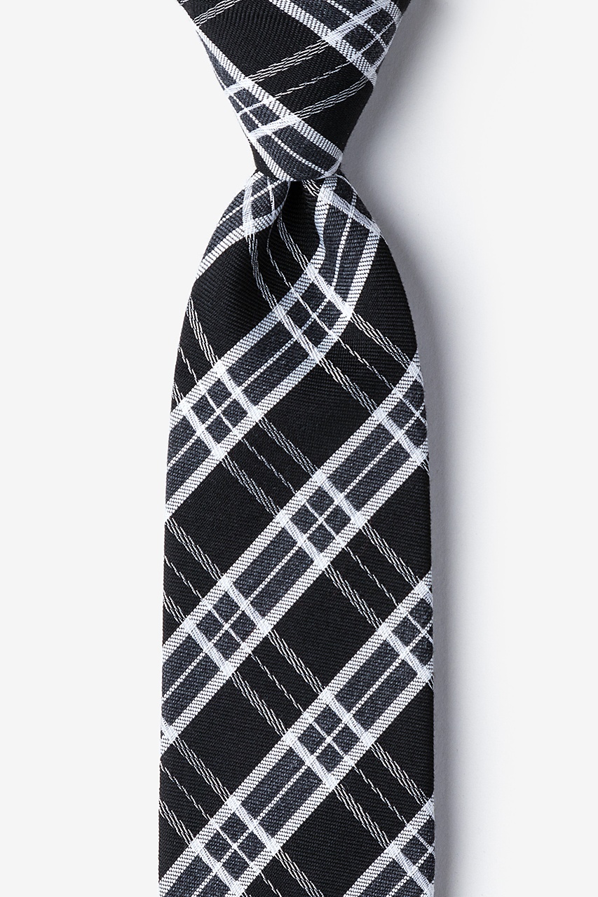 Black Wool Vienna Plaid Tie