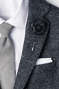 Black Wool Felt Rose Lapel Pin Photo (1)