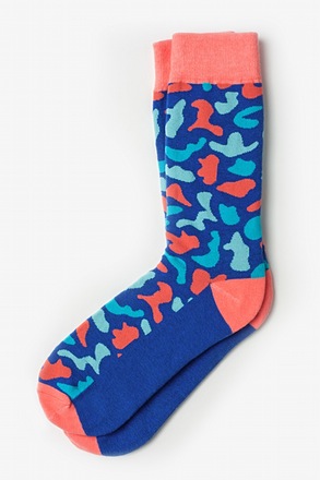 _Abstract Camouflage Blue Sock_