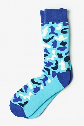 _Abstract camouflage Blue Sock_