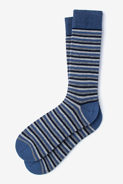 Blue Carded Cotton Alexander Sock | Ties.com