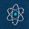 Blue Carded Cotton Atomic Nucleus Medium-Large Sock
