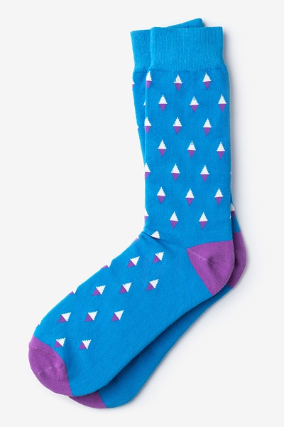 Blue Carded Cotton Downey Sock | Ties.com