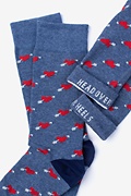 Arrow Heart Blue Sock Photo (1)