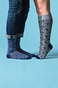 Arrow Heart Blue Sock Photo (2)