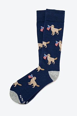 In Dog We Trust Blue Medium-Large Sock