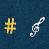 Blue Carded Cotton Jazz It Up Medium-Large Sock