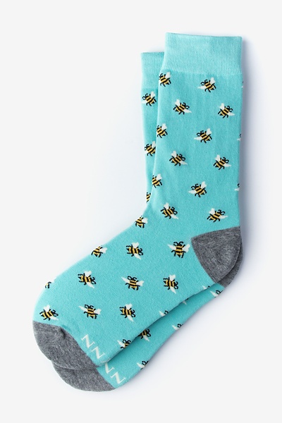 Blue Carded Cotton Just Bee Yourself Small-Medium Sock