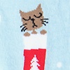Blue Carded Cotton Meowy Christmas