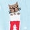 Blue Carded Cotton Meowy Christmas Women's Sock