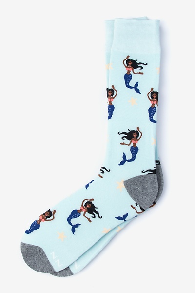 Blue Carded Cotton Mermaids are Real Sock