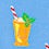Blue Carded Cotton Mint Julep, Please Medium-Large Sock