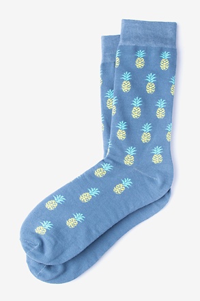 _Pine & Dandy Blue Medium-Large Sock_