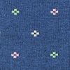 Blue Carded Cotton Roosevelt Medium-Large Sock