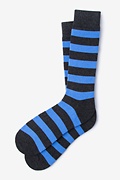 Rugby Stripe Blue Medium-Large Sock Photo (0)
