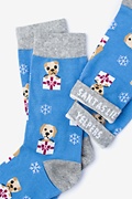 Santa's Lil' Yelpers Blue Small-Medium Sock Photo (1)