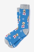 Santa's Lil' Yelpers Blue Small-Medium Sock Photo (0)