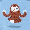 Blue Carded Cotton Sloth Yoga Small-Medium Sock