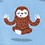 Blue Carded Cotton Sloth Yoga Small-Medium Sock