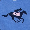Blue Carded Cotton Talk Derby to Me Small-Medium Sock
