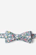August Floral Blue Batwing Bow Tie Photo (0)