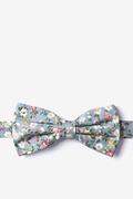 August Floral Blue Pre-Tied Bow Tie Photo (0)