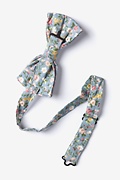 August Floral Blue Pre-Tied Bow Tie Photo (1)