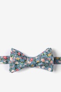August Floral Blue Self-Tie Bow Tie Photo (0)