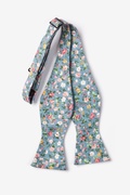 August Floral Blue Self-Tie Bow Tie Photo (1)