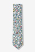 August Floral Blue Skinny Tie Photo (0)