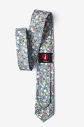 August Floral Blue Skinny Tie Photo (1)