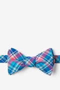 Barrette Plaid Blue Self-Tie Bow Tie Photo (0)