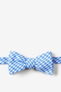 Blue Blair Houndstooth Self-Tie Bow Tie Photo (0)