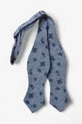 Blue Hunter Paisley Diamond Tip Bow Tie Photo (1)