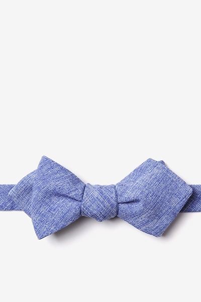 Blue Cotton Denver Diamond Tip Bow Tie