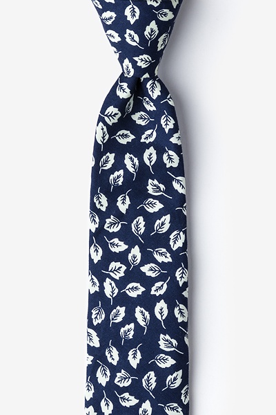 Blue Cotton Florence Skinny Tie