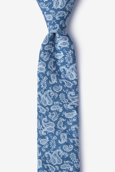 Blue Cotton Goddard Skinny Tie