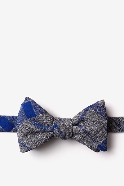 Blue Cotton Kirkland Self-Tie Bow Tie | Ties.com